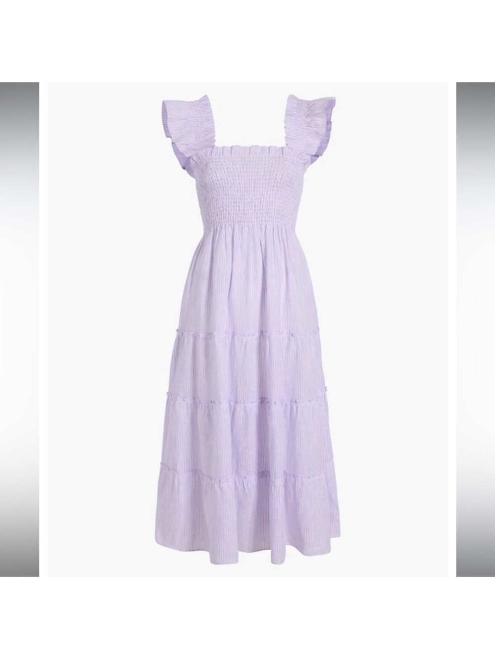 100% Linen Hill House Lavender Smocked Nap Dress sz small - Picture 4 of 8